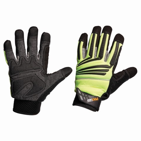 PRO GLOVE MECHANICS HIGH VIS YELLOW CUT 5 GLOVE LARGE 